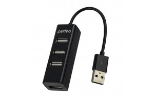 Разветвитель USB 2.0 на 4 порта Perfeo PF-HYD-6010H чёрный (PF_A4525)