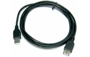 Кабель Perfeo U4503 USB 2.0 A вилка - А розетка 1,8 м black