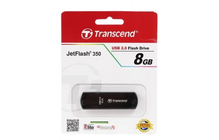 Накопитель USB Transcend Jetflash 350 8ГБ, USB2.0, черный (ts8gjf350)