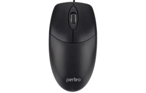 Мышь Perfeo проводная оптическая DEBUT, 3 кн, DPI 1000, USB, чёрн