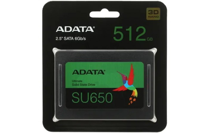 SSD накопитель A-Data Ultimate SU650 ASU650SS-512GT-R 512ГБ, 2.5", SATA III, SATA