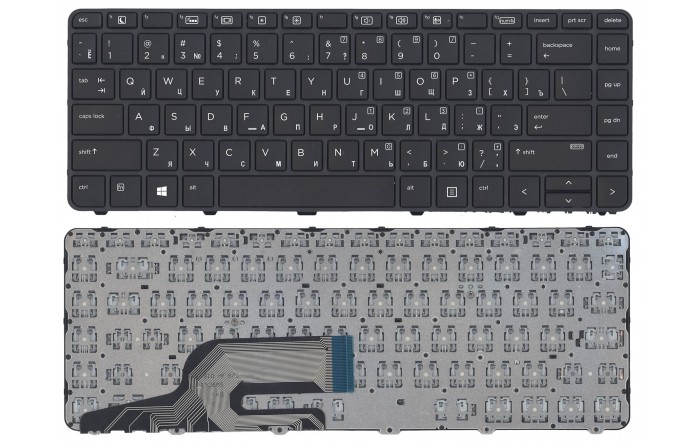 Клавиатура для ноутбука HP ProBook 430 G3, 440 G3, 430 G4, 440 G4, 445 G3 черная с рамкой