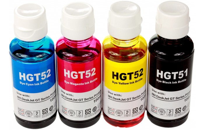 Чернила для принтеров HP GT51/GT52 INKO 4x100g для HP DeskJet 5810, 5820,Ink Tank 115, 116, 118, 310
