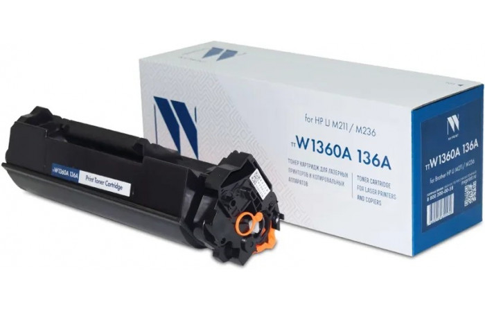 Картридж NV Print W1360A 136A Черный для HP LaserJet M211/ M236/ M211d/ M211dw/ M236d/M236dw с чипом