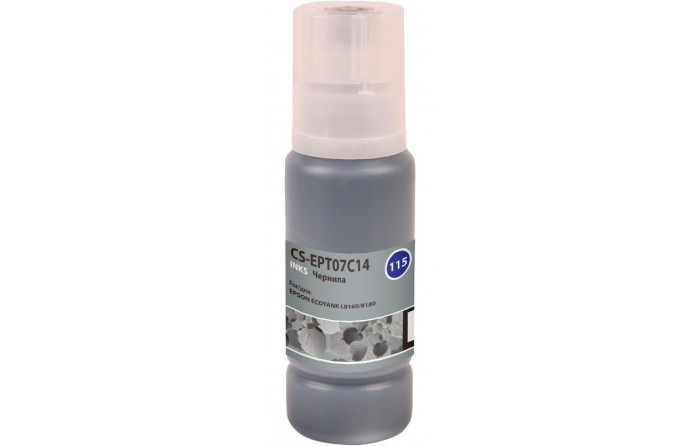 Чернила Cactus CS-EPT07C14 115BK, 70мл, черный пигментный