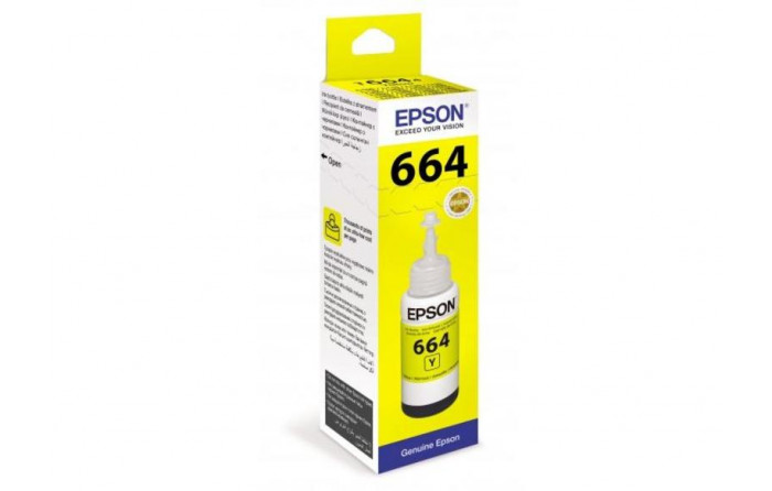Чернила Epson T66444A ORIG L100/L110/L210/L300/L355 желтый (C13T66444A)