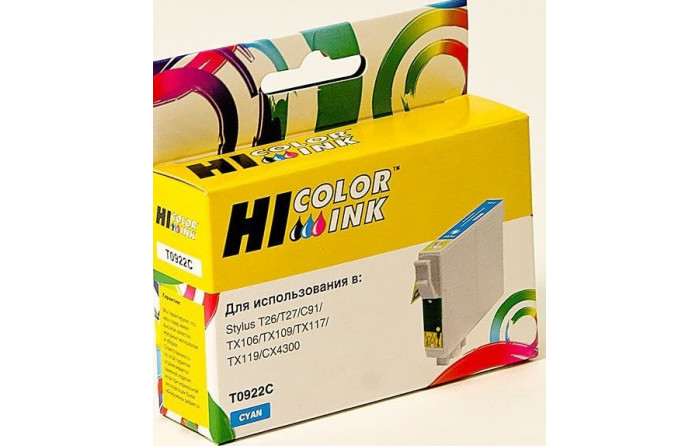 Картридж Epson T09224A10 Hi-Black Голубой Stylus C91/CX4300 (HB-T0922)