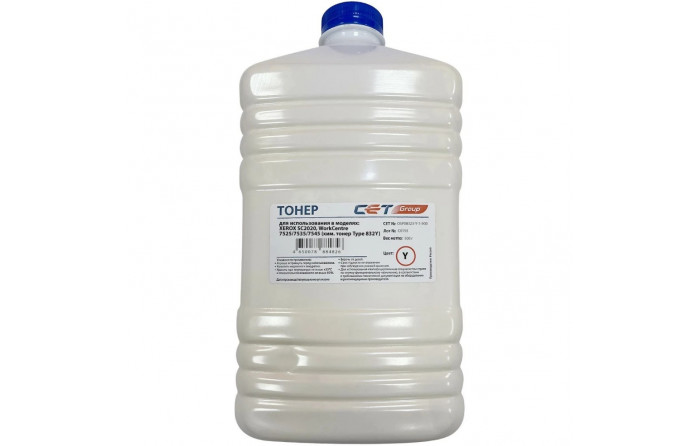 Тонер (PK832, CPT) для XEROX SC2020, WorkCentre 7525/7535/7545 (Japan) Yellow, 500г/бут, (унив.)