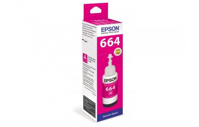 Чернила Epson T66434A ORIG L100/L110/L210/L300/L355 пурпурный (C13T66434A)