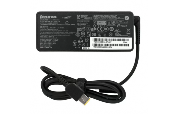 Блок питания для ноутбука Lenovo 20V, 4.5A, прямоугольный