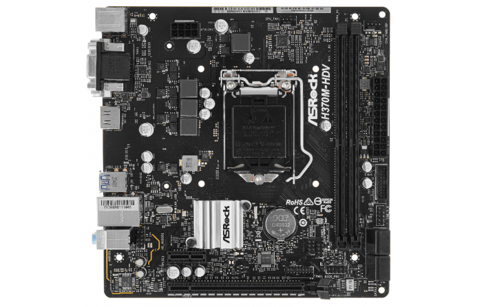 Материнская плата ASRock H370M-HDV LGA 1151-v2, Intel H370, 2xDDR4-2666 МГц, 1xPCI-Ex16, Micro-ATX