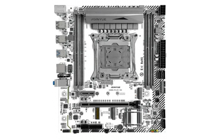 Комплект материнская плата JGINYUE X99M-PLUS D4 с Xeon E5 2680 V4 и DDR4 32Gb (2x16Gb)