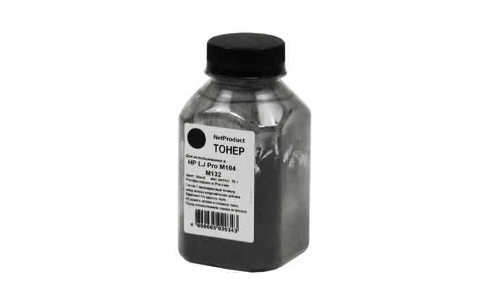 Тонер NetProduct для HP LJ Pro M104/M132, Bk, 70 г, банка