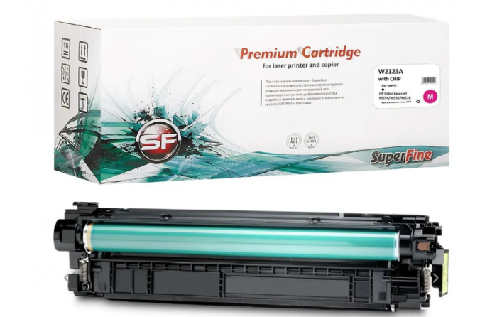 Картридж SuperFine W2123A для HP M554/555/578, 4.5K, Magenta