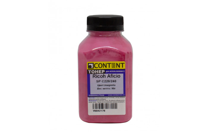 Тонер Content для Ricoh Aficio SP C220/240, M, 90г, банка