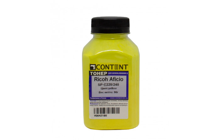 Тонер Content для Ricoh Aficio SP C220/240, Y, 90г, банка