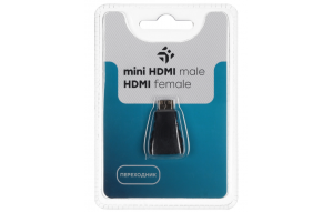 Переходник mini HDMI (M)-HDMI(F) DEXP коннектор PVC/TRE, оболочка PVC, черный