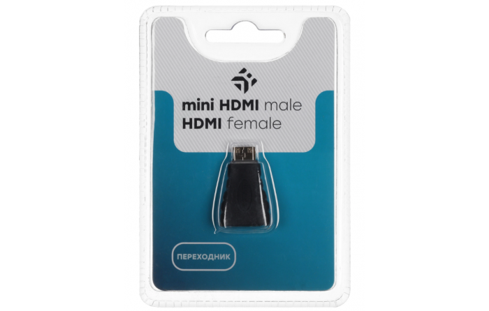 Переходник mini HDMI (M)-HDMI(F) DEXP коннектор PVC/TRE, оболочка PVC, черный