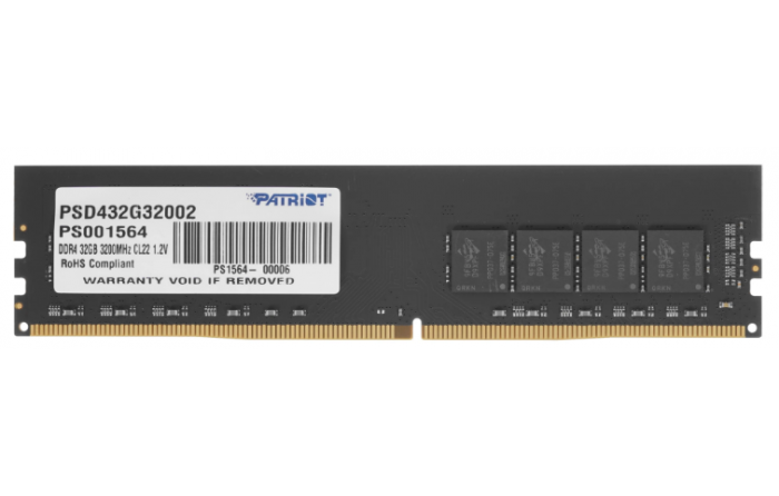 Модуль памяти Patriot Signature [PSD432G32002] DDR4 - 32ГБ 3200МГц, DIMM