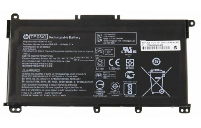 Аккумулятор TF03XL 11.55V 3615mAh для ноутбука HP