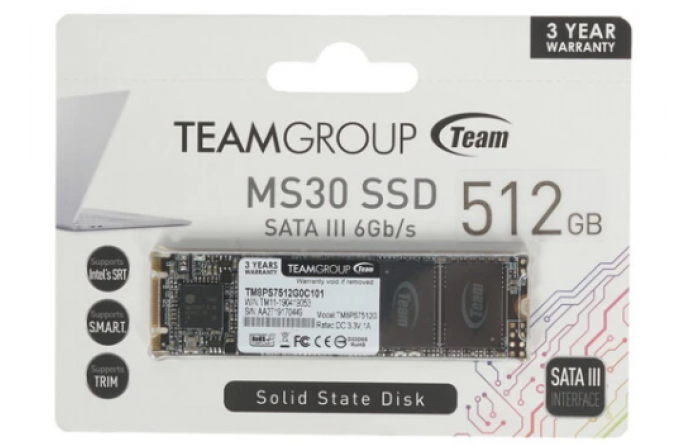 SSD накопитель Team Group MS30 512Gb M.2 SATA3 [TM8PS7512G0C101]