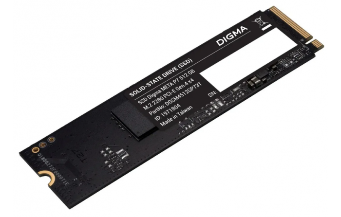 SSD накопитель Digma Meta P7 [DGSM4512GP73T] 512ГБ, M.2 2280, PCIe 4.0 x4, NVMe, M.2, rtl