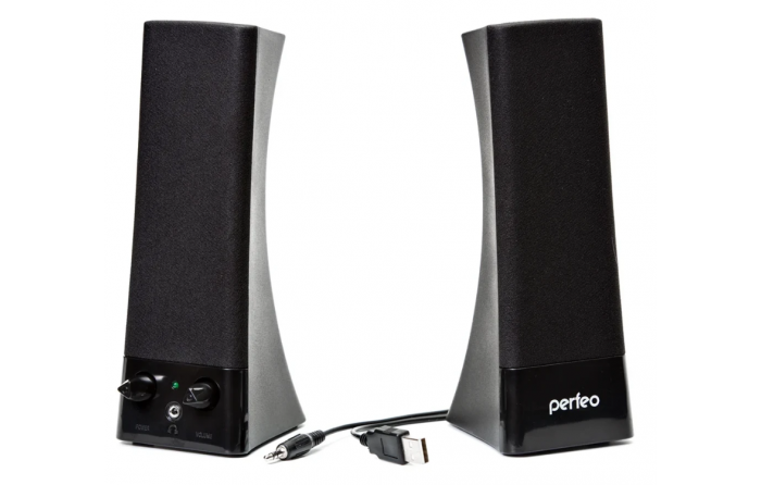 Колонки Perfeo 2.0 "Tower" 2.0, мощность 2х3 Вт (RMS), чёрн, USB  (PF-532)