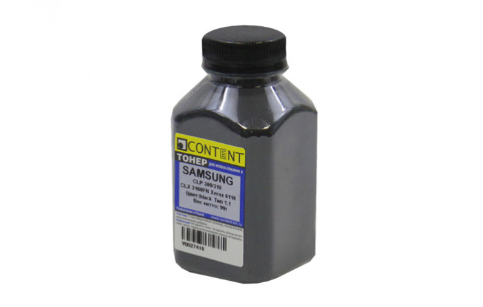 Тонер Content для Samsung CLP-300, Тип 1.1, B, 90 г, банка
