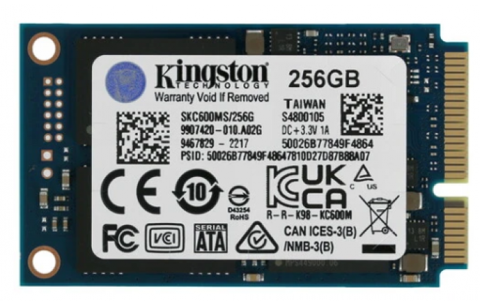 SSD накопитель Kingston KC600 256 ГБ MSATA [SKC600MS/256G]