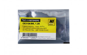 Чип Hi-Black к картриджу HP CLJ CP1025/M175/M275/Canon LBP 7010C (CE310A/729), Bk, 1,2K